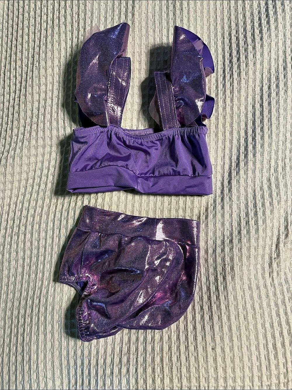 KELLĒ Lavender Ruffle Strap Dance Set Purple Ruffle Dance Set Small - Picture 2 of 4